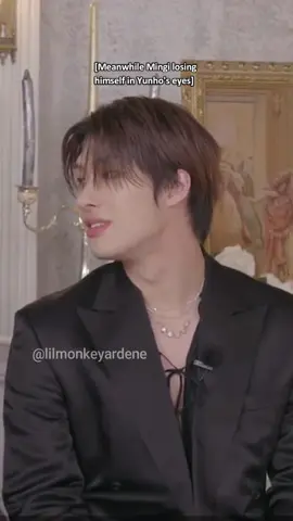 There's not a single thought behind those eyes only love 🤭💕💕 @ateez_official_ #yungi #yunho #mingi