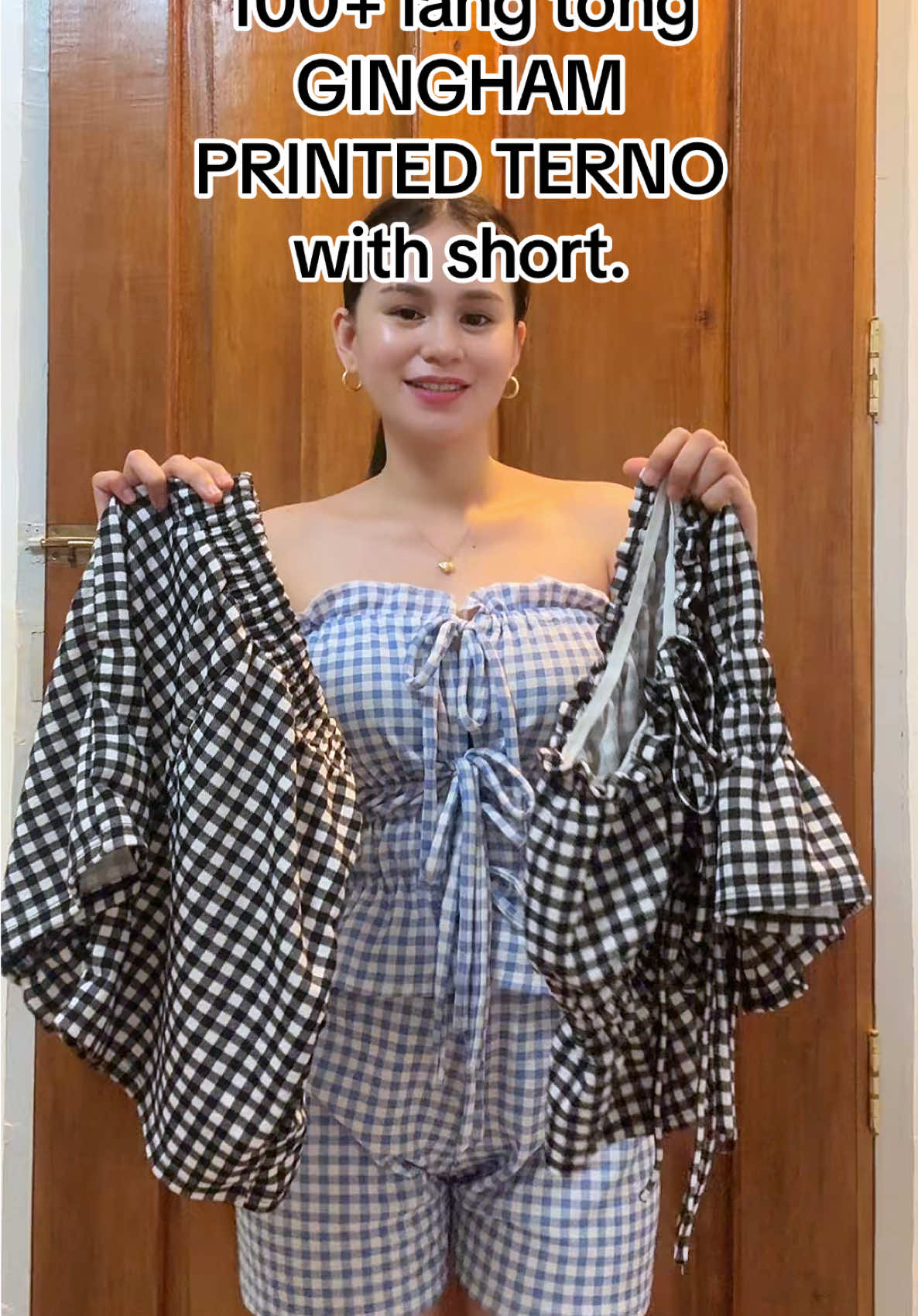 GINGHAM Printed Terno with Shorts for Women! 
