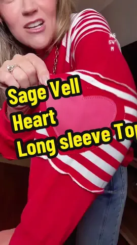 The perfect long sleeve top with these hearts! I’m OBSESSED!!! ♥️ @Sage Vell  #sagevell #TikTokShopBlackFriday #hearttop #valentinestop #fashiondeals 