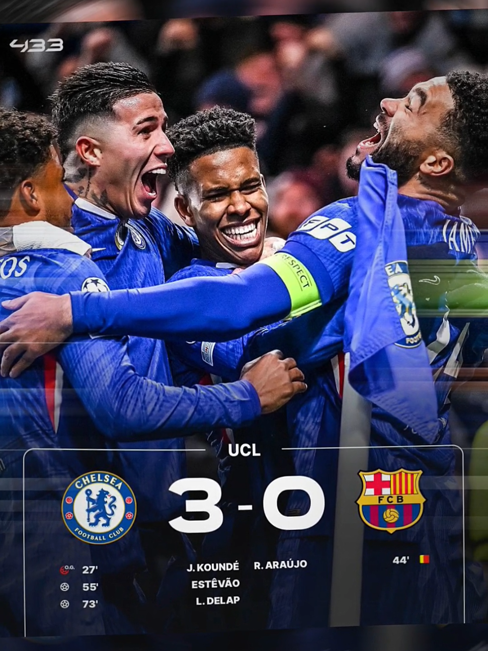 FULL TIME, Chelsea Berhasil Mengalahkan Barcelona Dengan Skor 3-0.