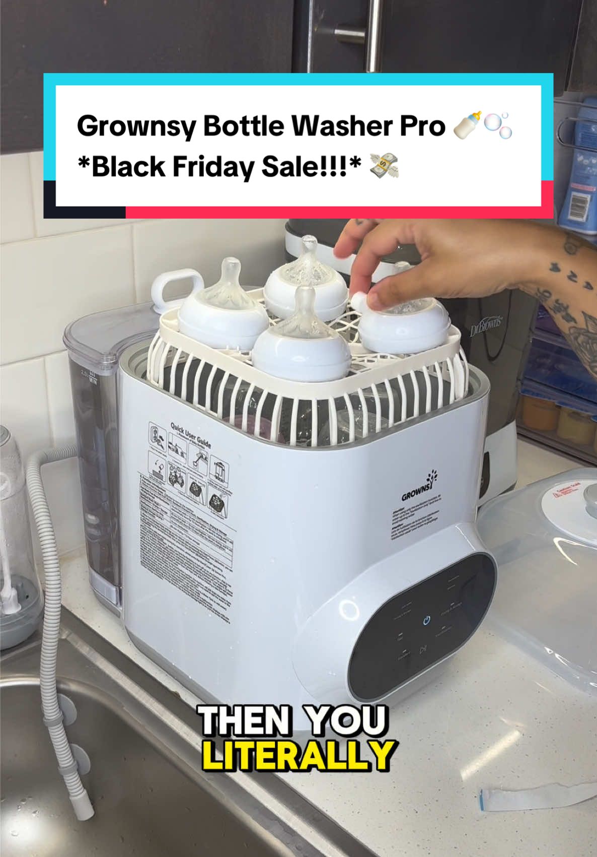 and the price drop on this for black friday is crazy!! get it while you can! 🍼🫧💸 #tiktokshopblackfriday #tiktokshopcybermonday #grownsybottlewasher #grownsy #christmasgiftideas 