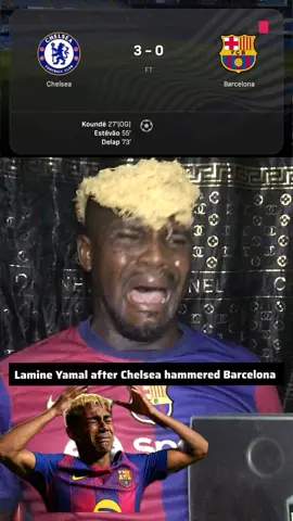 Chelsea vs Barcelona post match tears from Lamine Yamal 🤣🤣🤣 #chelsea #barcelona #championsleague 