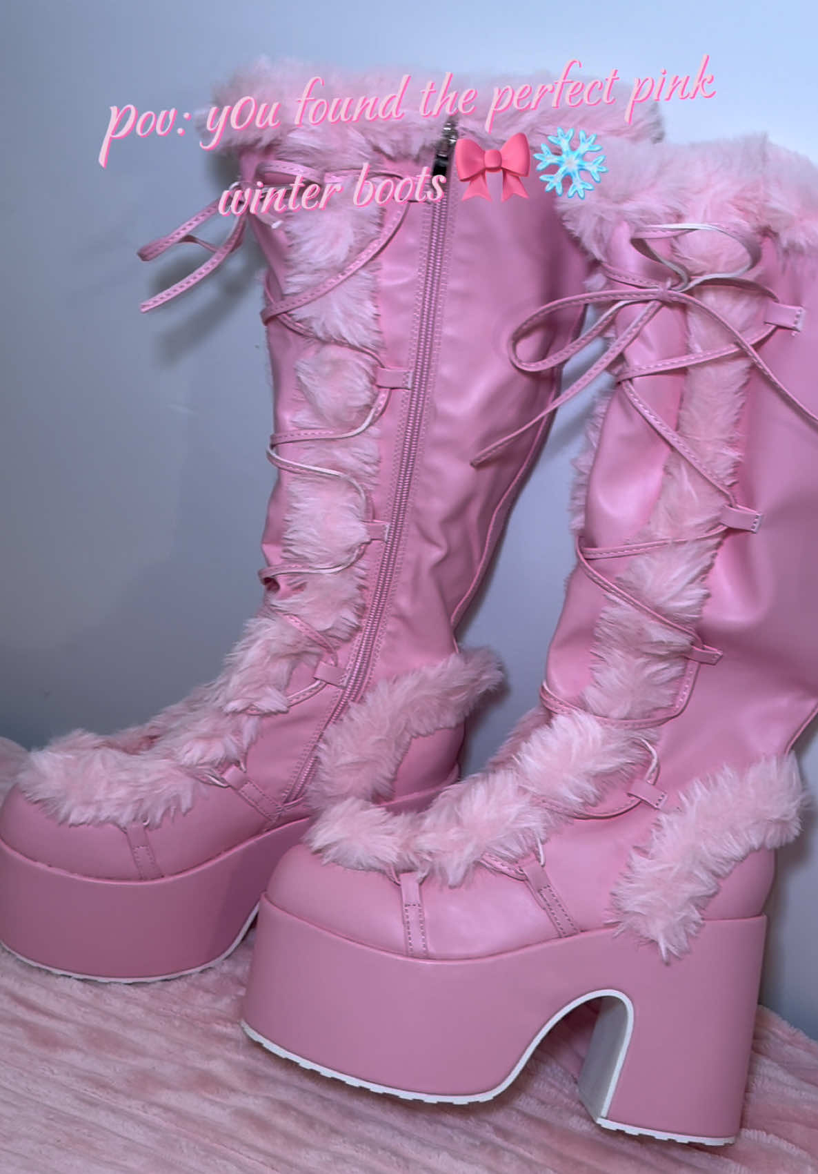 i’m in love, literally no words 🥹💕 #tiktokshopblackfriday #tiktokshopcybermonday #pink #fur #boots 