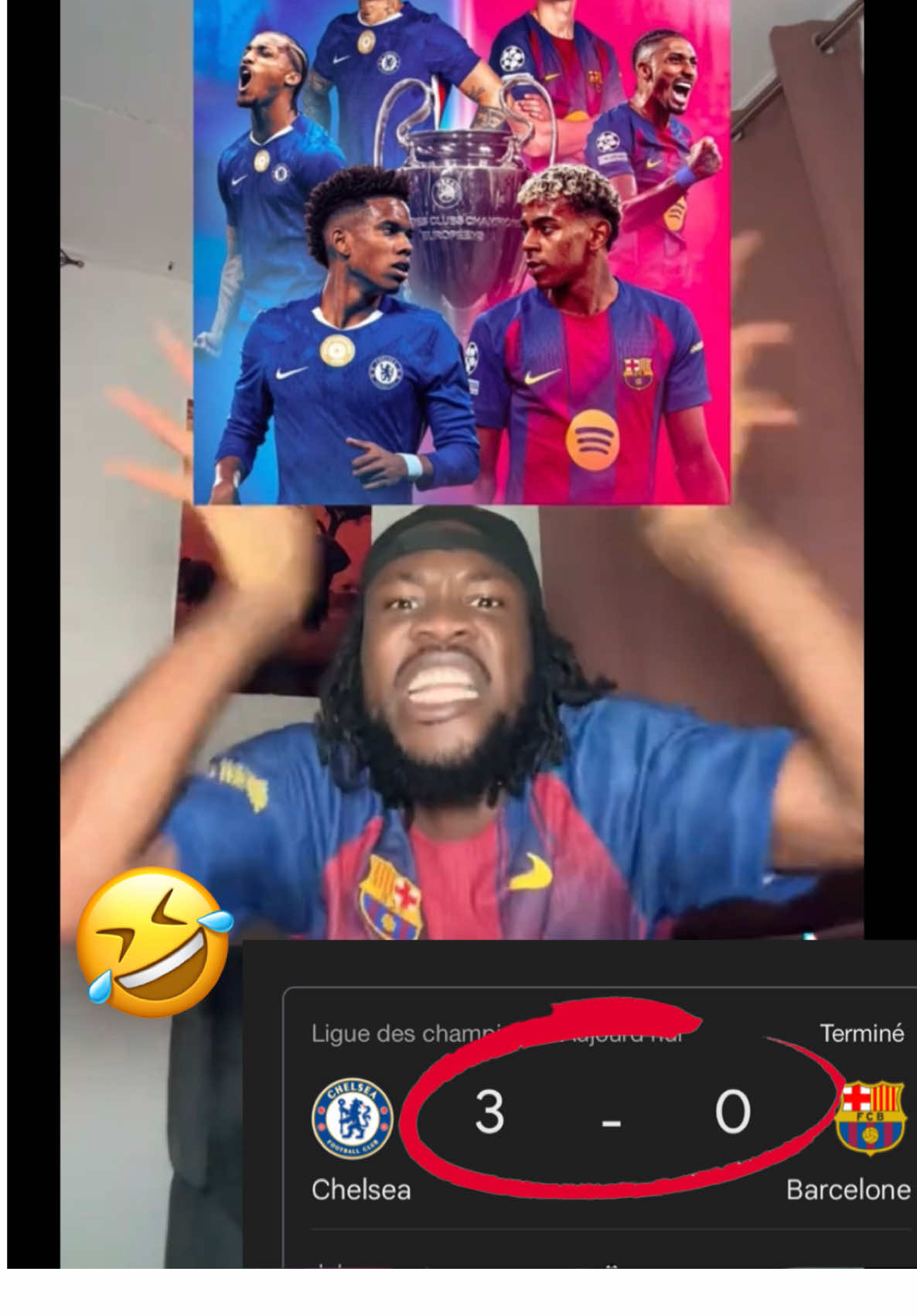 #Chelsea VS #Barcelone Avant match 🤣