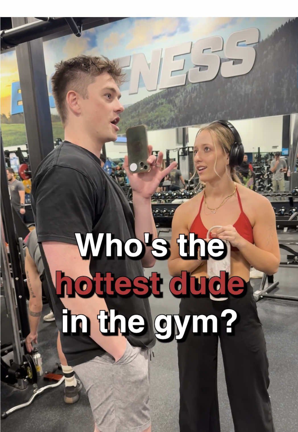 They lowkey would be a good gym couple 👀 Part 8 of asking people who the hottest person is in the gym is until they say each other… #gym #gymmemes #gymlove #gymlover 