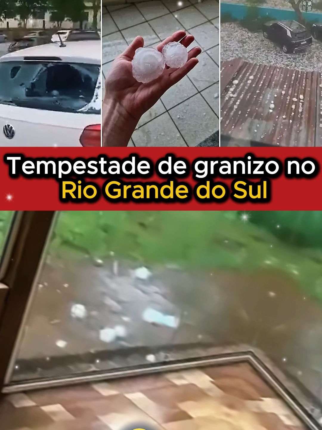 Chuva de granizo em Getúlio Vargas | Granizo Gigante no Sul | Tempestade de Granizo RS #granizo#tempestade#rioGrandedoSul