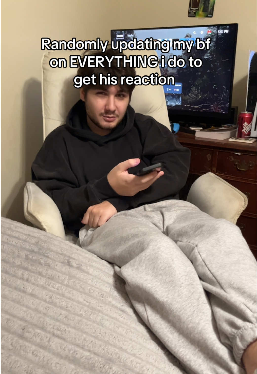 He was getting so fed up😭 #fyp #couplecomedy #relationships #couplepranks #lukeandgracie 