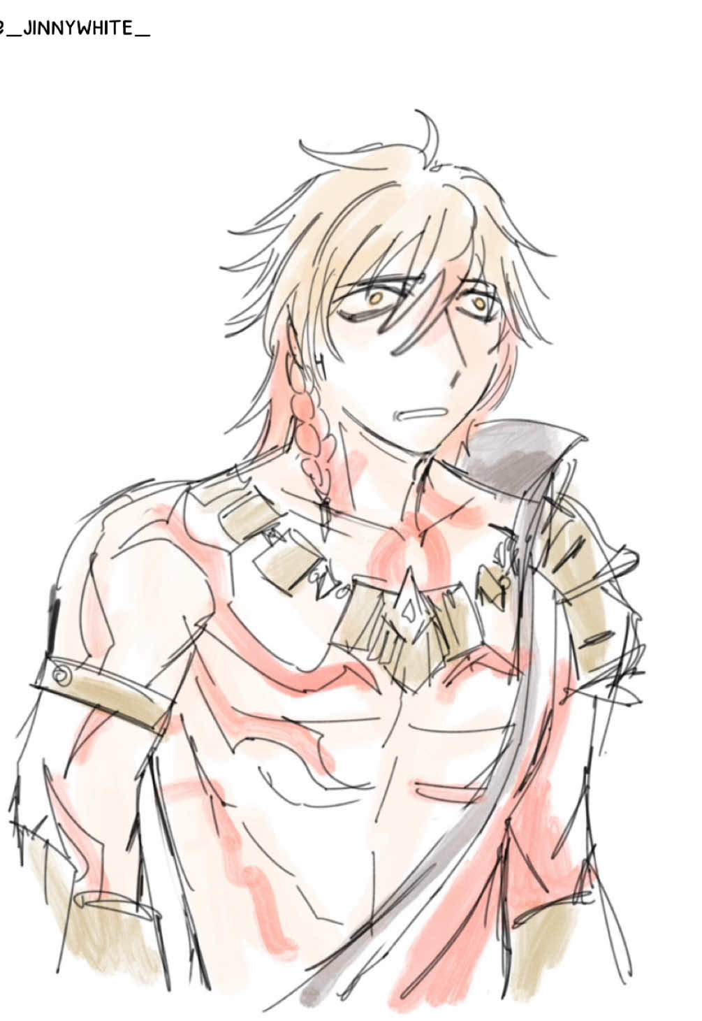 Never thought I’d draw a grown ass man in a cutesy dress 💀 #phainon #mydei #HonkaiStarRail #hsrfanart #fyp 