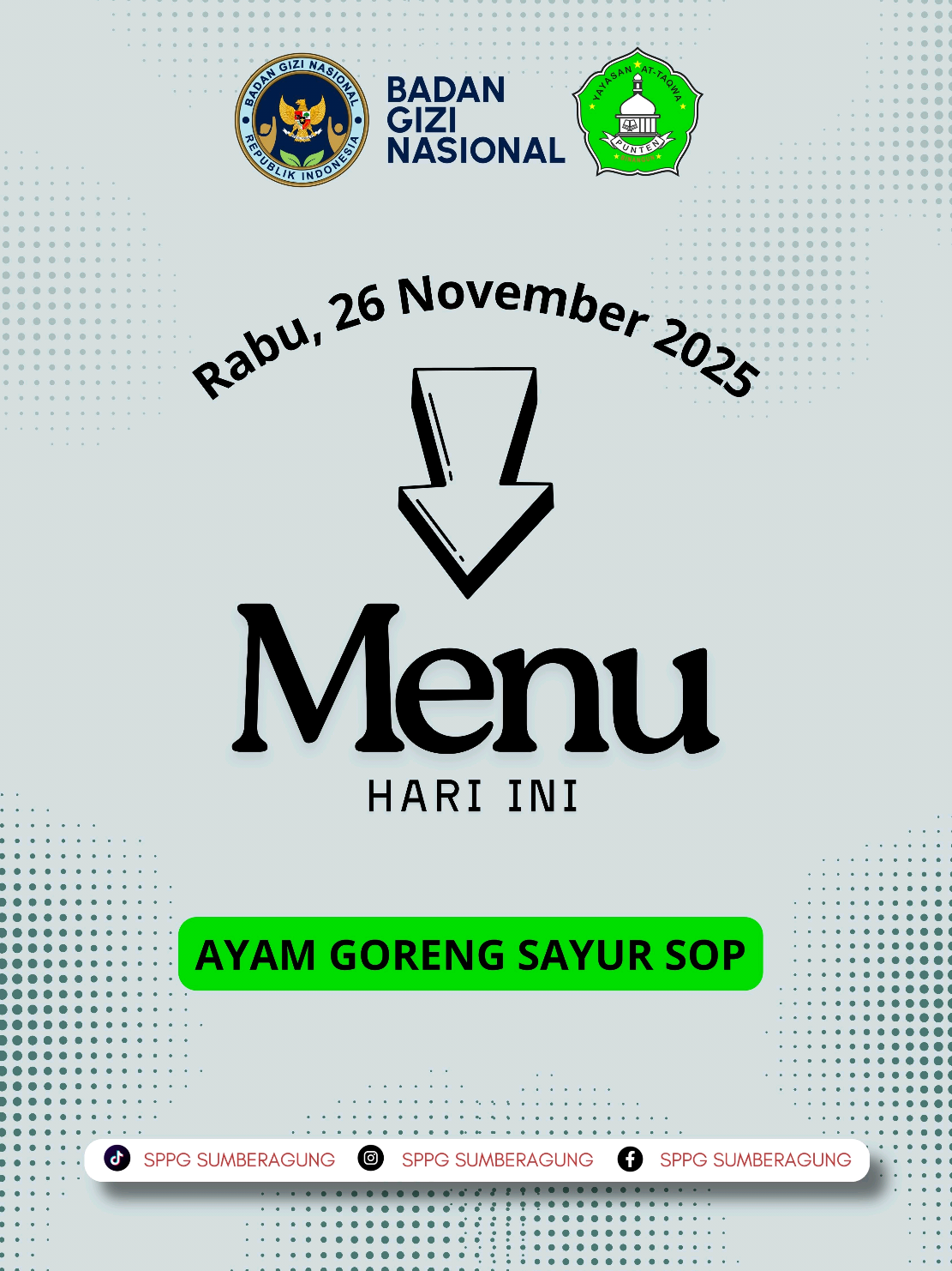 menu mbg hari ini Ayam Goreng Sayur Sop #bgn  #makanbergizigratis  #fyp 