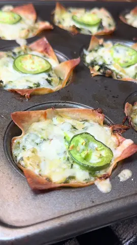 Spinach Artichoke Dip Wonton Cup Appetizer 