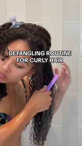 How I detangle my curly hair with minimal breakage to retain length! Hair growth series - detangling part 2 ✨ #naturalhair #detangling #simplehairroutine #curlyhairroutine 