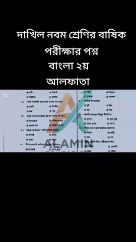 #দাখিল নবম শ্রেণির বাষিক পরীক্ষার পশ্ন 2025 বাংলা ২য়#দাখিল 