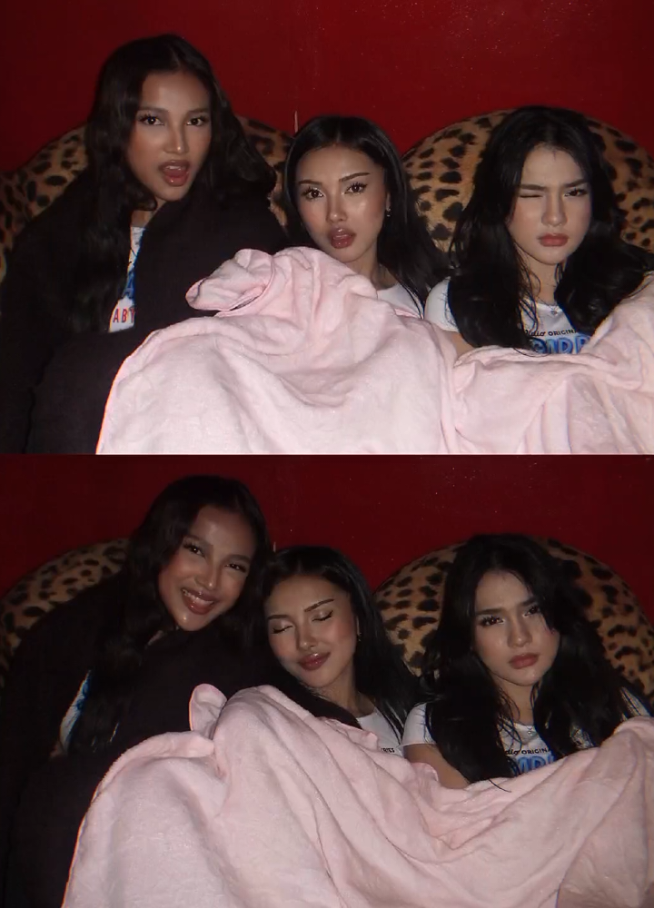 trio baddie @Davina Karamoy @arthaadaa @cakeeya 😋💋 #sugarbabyseries #davinakaramoy #arthada #shakirajasmine 