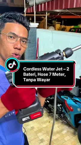 Cordless Water Jet – 2 Bateri, Hose 7 Meter, Tanpa Wayar#waterjetportable #cordlesswaterjet #waterjetcordless 