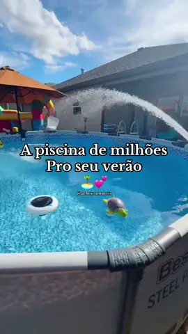 Piscina Estrutural 9150L Circular Deluxe + Escada + Bomba Filtrante + Capa + Forro Bestway Comenta “eu quero” que te envio o link 🔗  ##achadinhos##piscinashopee##piscina##verao##piscinaemcasa