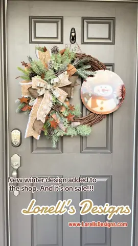 New design added to the shop. Winter rustic snowman. #lorellsdesigns #christmas #cybersale #christmassale #snowmanwreath 