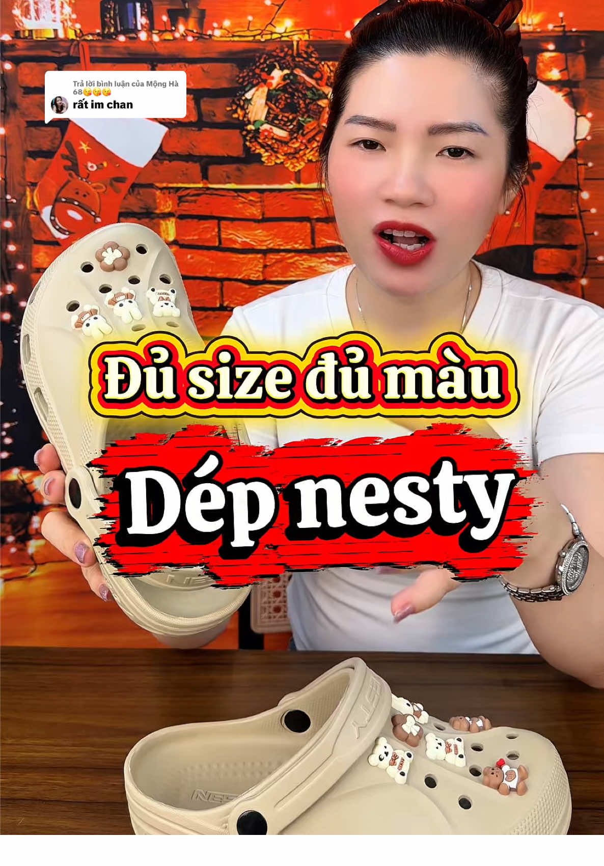 Trả lời @Mộng Hà 68😘😘😘 Dép sục Nesty kèm charm 3D siêu xinh, dép sục dành cho cả nam và nữ màu đẹp, mang êm chân quá chất lượng, #xuhuongtiktok #depnesty #depsucnesty #giaydep #xuhuong 