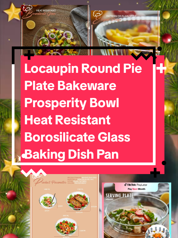 Locaupin Round Pie Plate Bakeware Prosperity Bowl Heat Resistant Borosilicate Glass Baking Dish Pan Microwave Oven Safe Dessert Cake Salad Tray #prosperity #bowl #dishpan #affiliatemarketing #fypspotted 