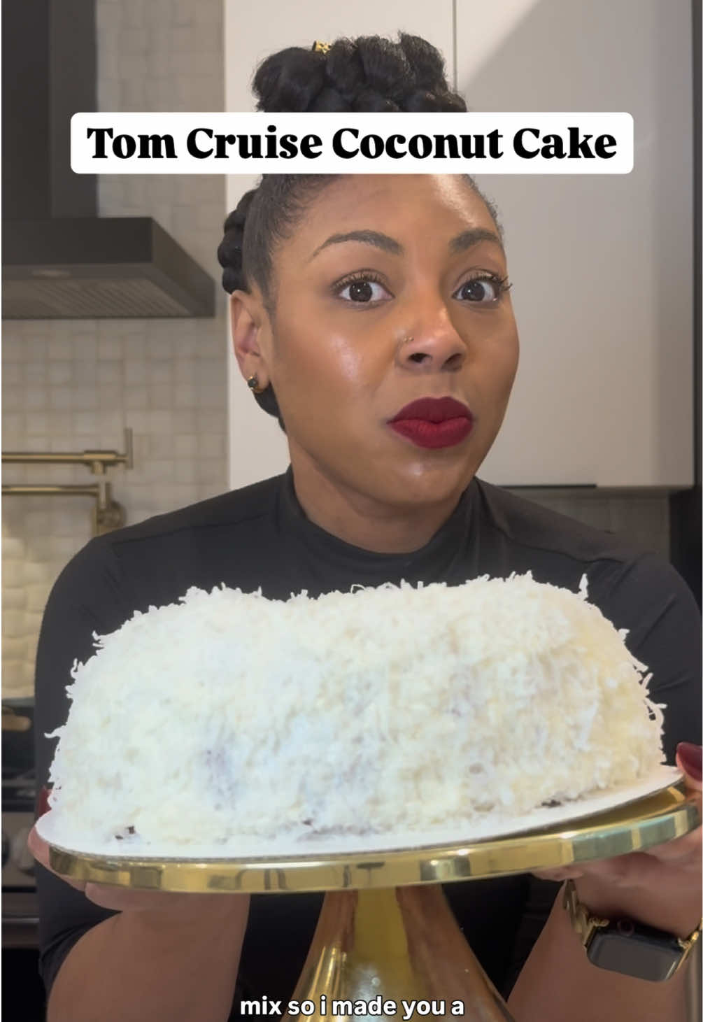 For the coconut lovers! Easy Tom Cruise Coconut Cake  Cake Ingredients • 1 box vanilla cake mix • ¼ c melted butter • ¼ c oil • 4 eggs, room temperature • ½ tsp coconut extract • 1 tsp vanilla extract • ½ c cream of coconut • 1 c sour cream • ½ c milk • 1 c coconut flakes (sweetened or unsweetened) • 1 c white chocolate chips, melted Frosting Ingredients: • 4 oz cream cheese, room temperature • ¼ c salted butter, room temperature • 1 tsp clear vanilla flavor • ½ tsp coconut extract • 1 ½ - 2 c powdered sugar Topping: • 1 ½ c coconut flakes, sweetened Instructions: For the Cake  • Preheat oven to 350, grease 10 cup bundt pan • Combine cake mix, melted butter, oil, eggs, extracts, cream of coconut, and sour cream until smooth. Add melted chocolate to batter, mix. Fold in coconut flakes. • Cover bowl with plastic wrap for at least 15 minutes to hydrate batter • Bake at 350 for 35 - 45 minutes, toothpick should come out mostly clean • Out the oven allow cake to cool 15-20 minutes then remove from pan, allow cake to cool completely then add frosting, immediately following cover cake with coconut flakes by pressing on frosting. For the Frosting • Whip butter and cream cheese until fluffy • Slowly add half of powdered sugar, then extracts, then remaining powdered sugar #cake #cakes #EasyRecipe #baking #sweet 