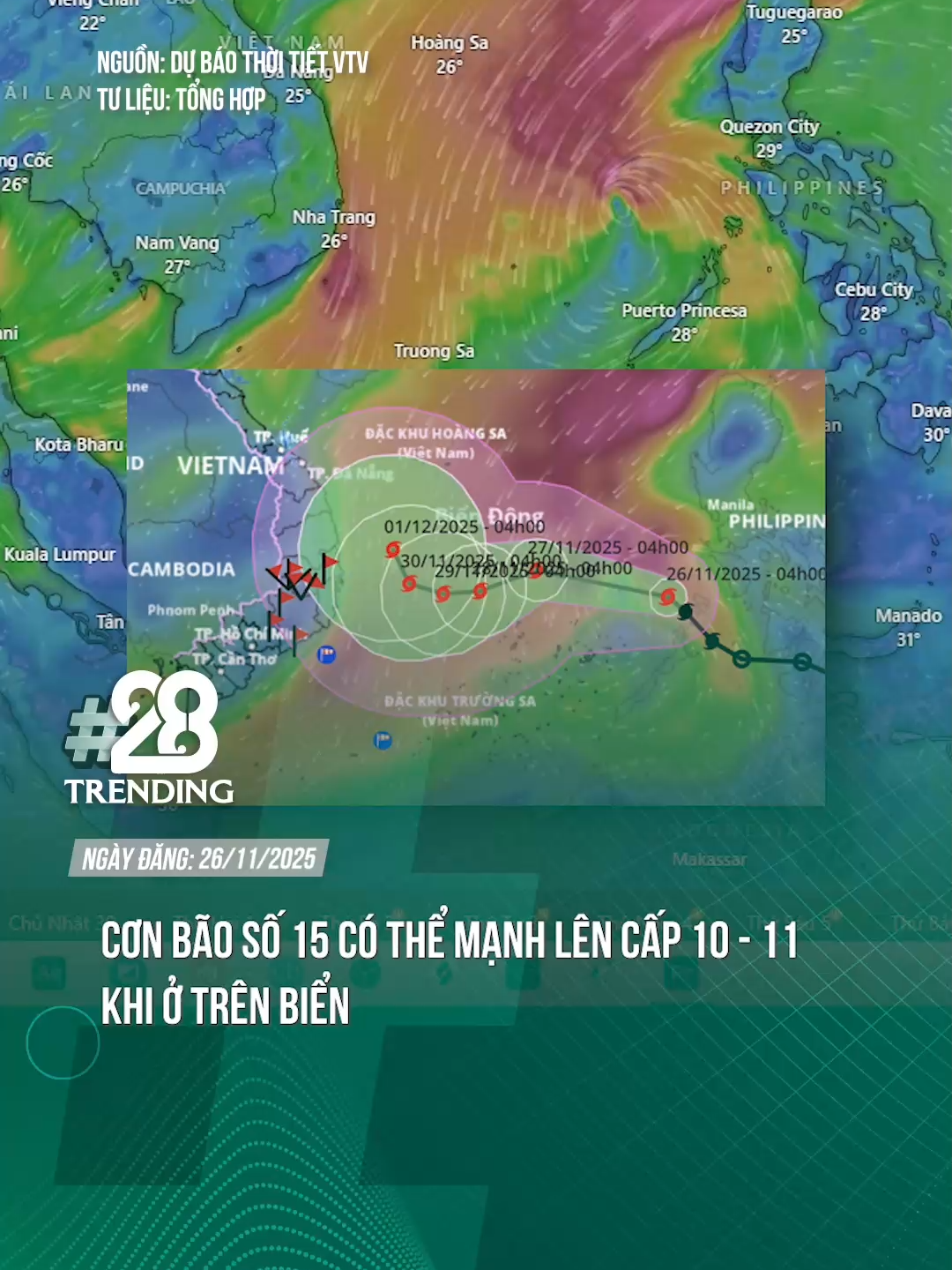 CƠN BÃO SỐ 15 CÓ THỂ MẠNH LÊN CẤP 10 - 11 KHI Ở TRÊN BIỂN #theanh28 #theanh28trending #tiktokgiaitri #tiktoknews