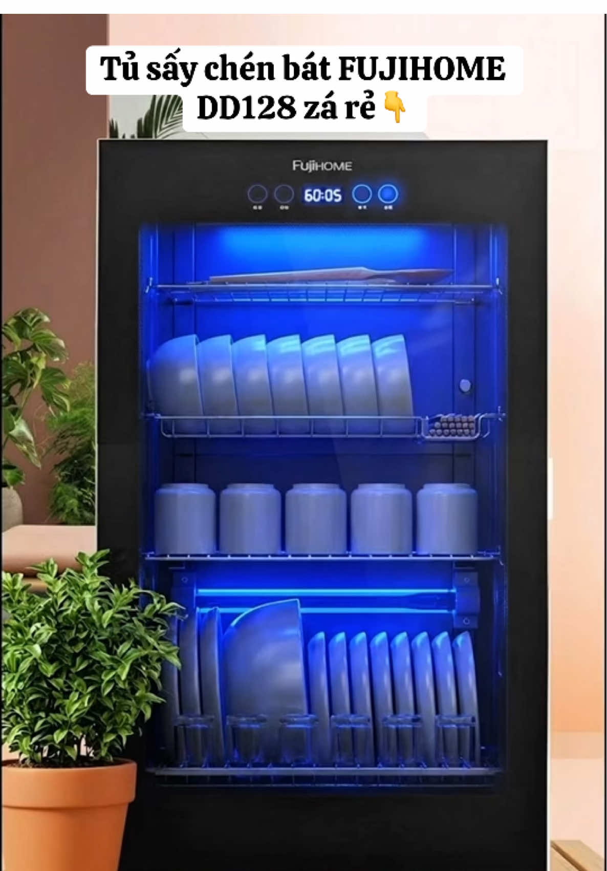 Tủ sấy chén bát FUJIHOME DD128 sấy bát đũa,khử khuẩn tia UV ,khử trùng đa năng bảo hành 24 tháng#tusaybatdia #khukhuan #UV #dodungtienich #xuhuong 