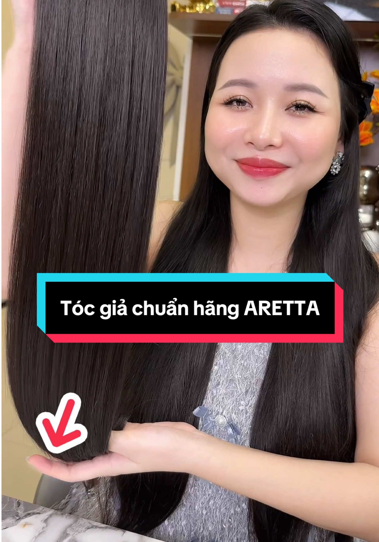 Tóc giả nữ kẹp set 3 phím chuẩn hãng ARETTA #phạmminhthu888 #MinhThu #minhthureview #mẹbốibốinè 