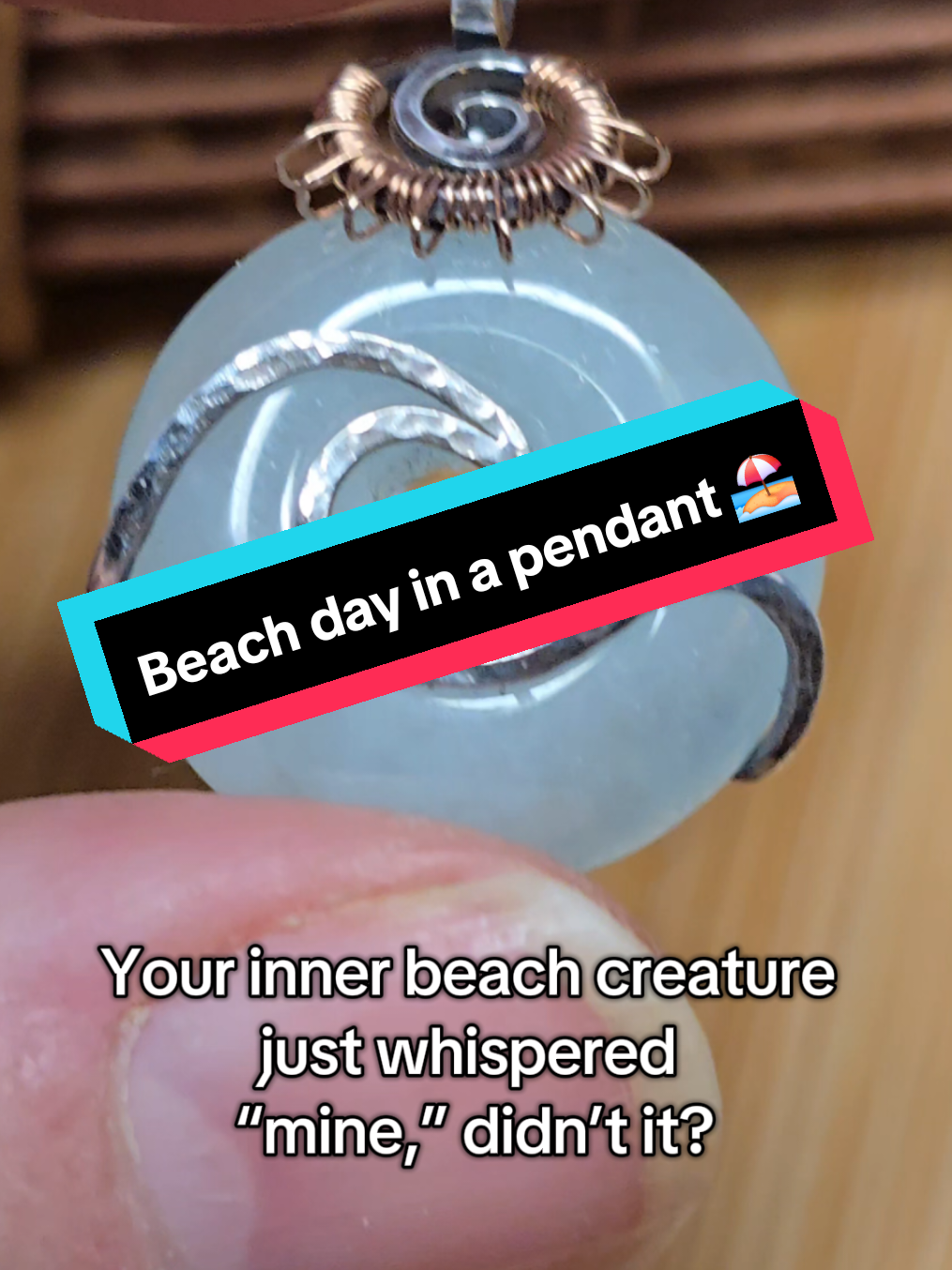 Aquamarine does this thing where it looks soft until it hits real light, then it shows off that cold Pacific blue it’s famous for. The rose-gold sun and silver wave just frame what the stone already knows how to do. If big crashing waves reset your whole nervous system, this one’s going to stick in your head. Pieces with this kind of vibe don’t wait around long. #aquamarine #artisanjewelry #oregoncoast #kingtide #silversmith 