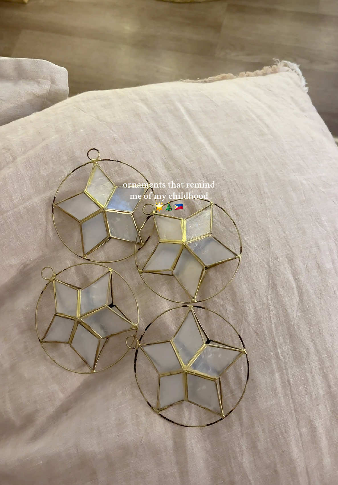 these beautiful parol capiz star ornaments remind me of my childhood christmas tree 🥹 where are my Filipina girlies at?!  so happy to add these to my Christmas tree! got them on etsy from @Parols of America 🤍 - #capiz #filipina #christmastree #parol #christmasdecor 