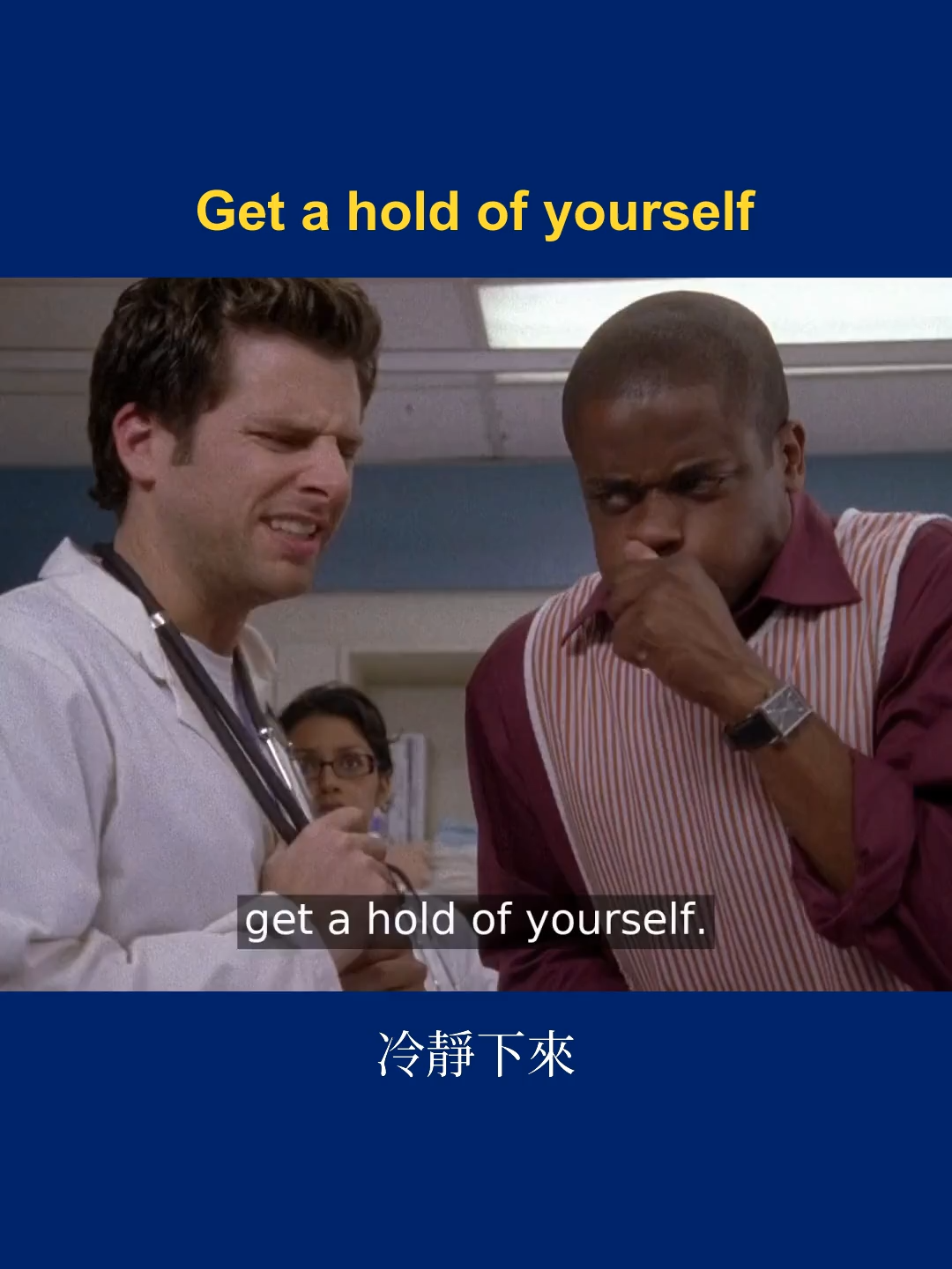 Meaning: calm down and control your emotions. English idiom 