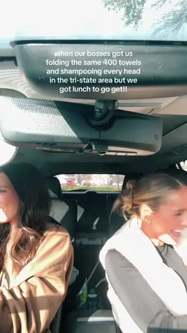 this is a joke!! we work with the BEST people ever and we got them lunch too😘 #apprentice #hairstylist #hairsalon #tuscaloosa 