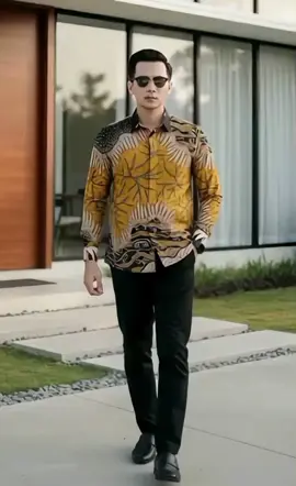Baju Batik Kerja Pria Slim-fitting Bahan Katun Lapis Furing Ero Warna Kunyit Hitam Panjang #kemeja #kemejabatik #bajupria #wibgajian #cuantanpabatas 