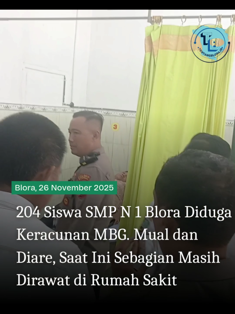 204 Siswa SMP N 1 Blora Diduga Keracunan MBG. Mual dan Diare, Saat Ini Sebagian Masih Dirawat di Rumah Sakit. #infoblora #tentangblora #mbg #blora #bloraupdates 