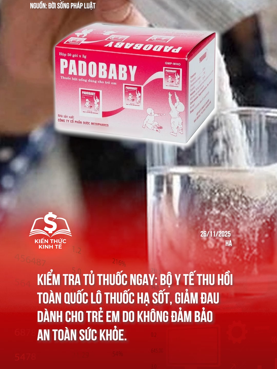 Kiểm tra tủ thuốc ngay: Bộ Y tế thu hồi toàn quốc lô thuốc hạ sốt, giảm đau dành cho trẻ em do không đảm bảo an toàn sức khỏe.  #taichinhkinhte #tiktoknews #taichinh #kinhte #yte #thuoc #treem