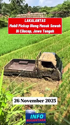 Telah terjadi kecelakaan tunggal, di Daerah Dayeuhluhur, Cilacap, Jawa Tengah. sebuah Mobil Pickup terjun bebas ke sawah, di duga karena menghindari motor yang ada di depannya, akibatnya sopir pun hilang kendali, syukur nya sopir selamat dan tidak ada korban jiwa dalam peristiwa tersebut.  #kecelakaan #mobil #cilacap #jawatengah #fyppppppppppppppppppppppp 