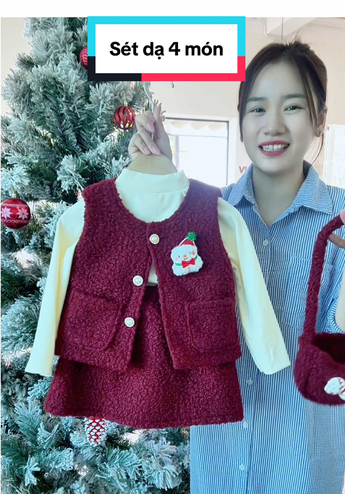 Sét dạ 4 chi tiết cho bé#thoitrangbeyeu #mevabe #setdachobe #setdachobegai #setnoelchobe 