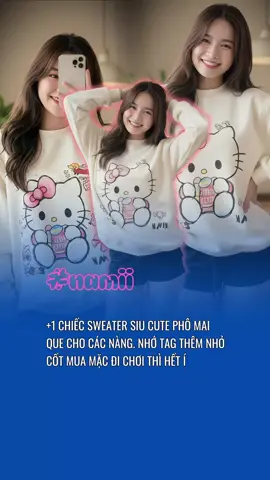 Áo nỉ Sweater in hình KITTY #xuhuong #OOTD #outfit #fyp 