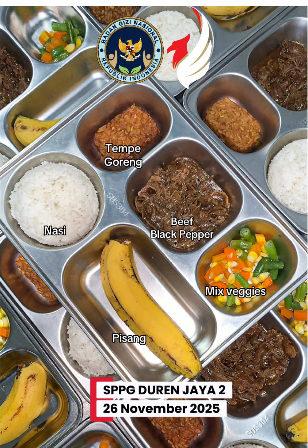 Menu 26 November 2025. Nuhunnn🇲🇨🇲🇨🇲🇨 #menumbg #mbg #bgn #sppg #sppg 