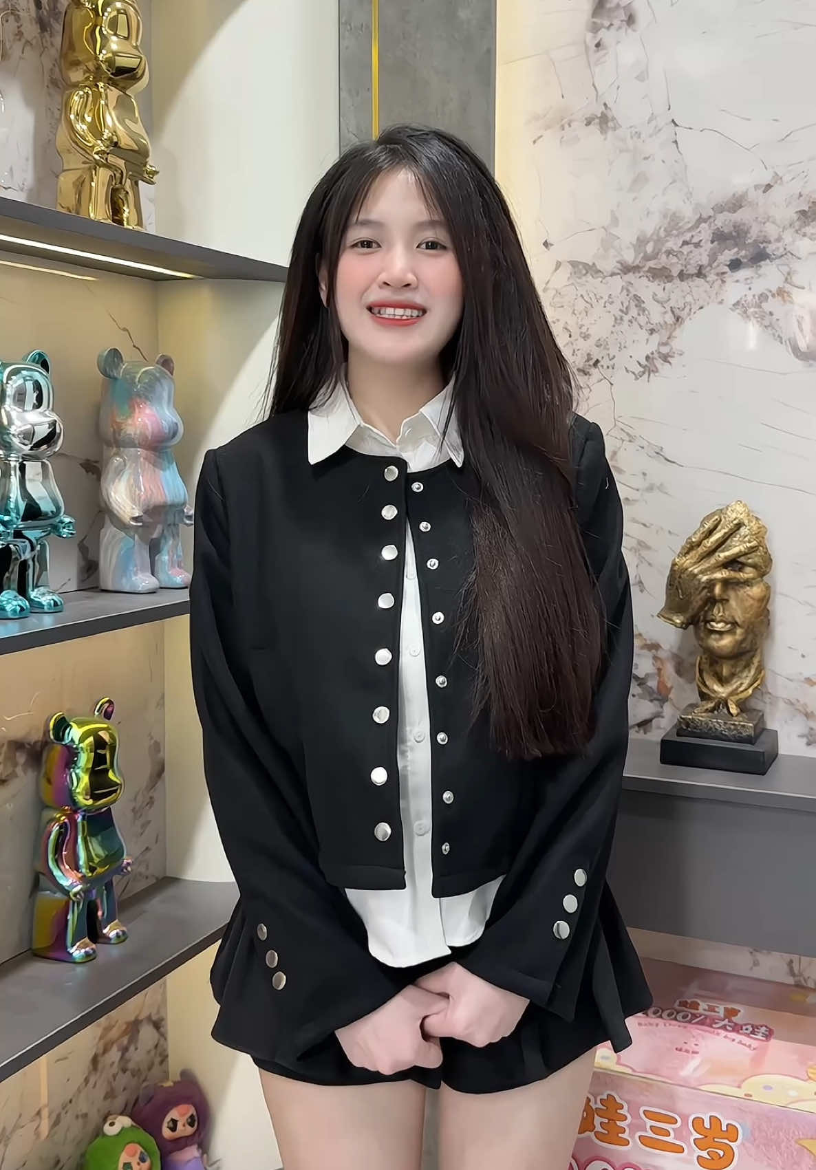 Áo Dạ Tweed Cổ Tròn