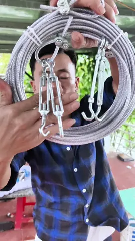 bộ dây phơi quần áo, dây cáp thép bọc nhựa từ 5m đến 50m #lethanhty #daycap 