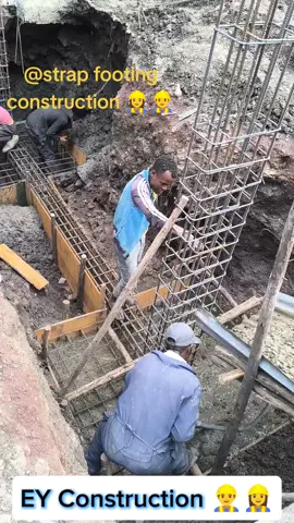 #creatorsearchinsights ✅ Where Strap Beams Are Used 1. When columns are very close to property boundary If a column is near the boundary line, you cannot extend the footing beyond the boundary. So the small edge footing is connected to a larger interior footing with a strap beam to balance the loads. 2. When two independent footings need to act together Strap beams help the footings share loads and prevent differential settlement. 3. When soil bearing capacity is low on one side If the soil is weaker under one footing, a strap beam helps distribute the load to the stronger footing. 4. When footings have different sizes The strap beam helps equalize pressure on the soil and prevent tilting. 5. In buildings with heavy column loads To prevent rotation or sliding of individual isolated footings.#fyppppppppppppppppppppppp #viraltiktok #ኮንስትራክሽን 