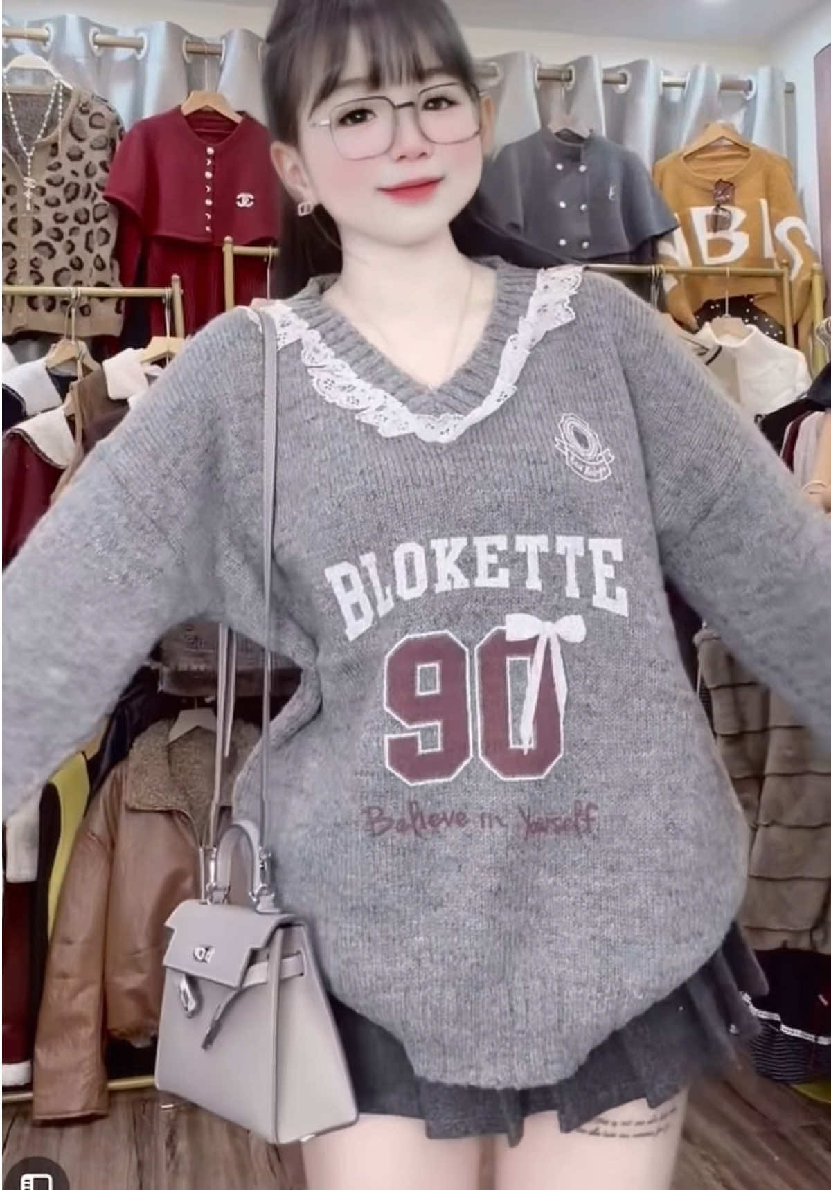 Cứ áo len mix chân váy là xinh #thoitrangnu #setdoxinh #setboxinh #setnuxinh 