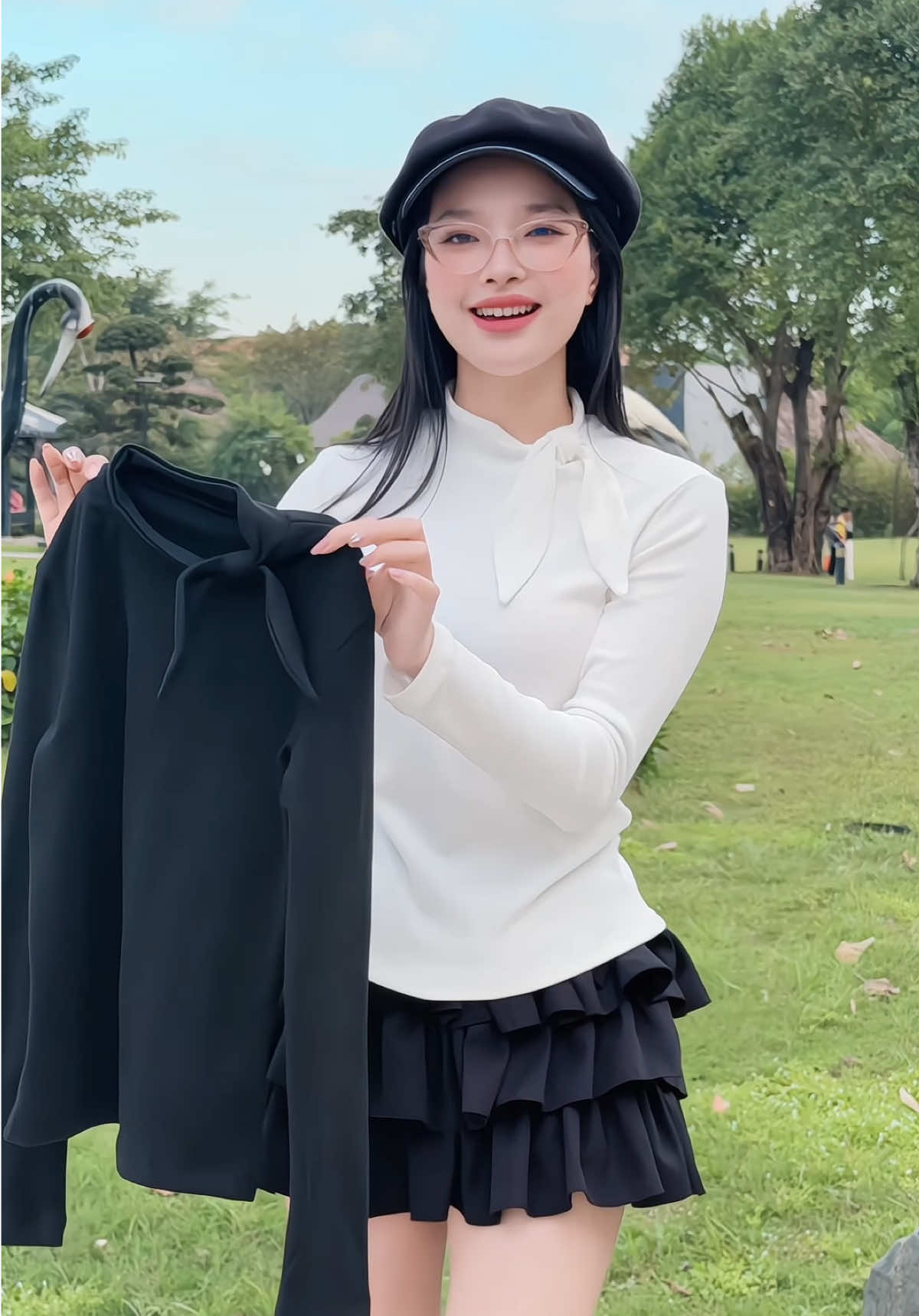 Áo giữ nhiệt cổ nơ xinh xẻo #hiennguyen666666 #thoitrangnu #aogiunhiet #aolongtho #xuhuong 