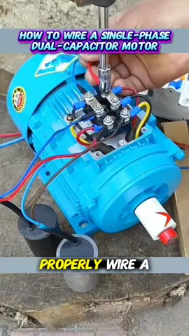 Single-Phase Dual Capacitor Motor Connections in Easy Way... 💡⚡️ Like❣️ comments📋 Share📤 . #motor #motors #electricmotor #motorrepair #motorcapacitor 
