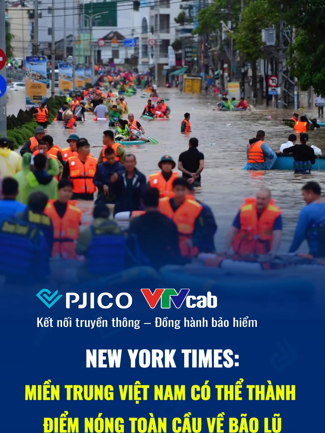 Ngày 24/11, thời báo The New York Times của Mỹ đưa tin về lũ lụt tại Việt Nam với tiêu đề: 