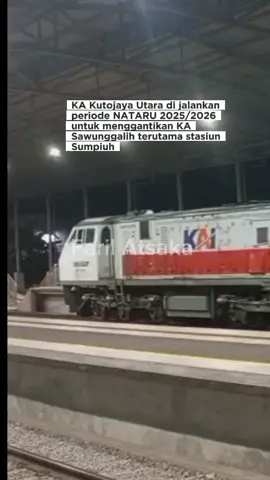 Di jalankan KA Kutojaya Utara untuk masa NATARU 2025/2026 dengan 2 kelas layanan  Mulai tgl 17 KA Kutojaya Utara berangkat dari Kutoarjo ke Jakarta Pasarsenen untuk di Sumpiuh berhenti yak,dan dari arah Jakarta ke Kutoarjo mulai jalan tgl 18 Desember di Sumpiuh tidak berhenti oke