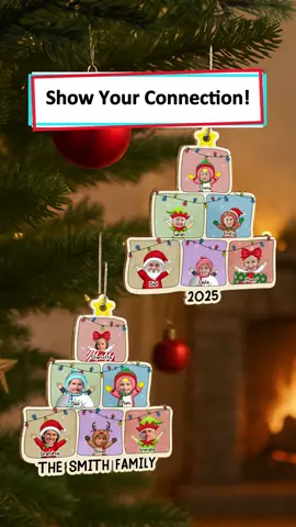 Make your holidays special with this wooden ornament, showing every family member in colorful Christmas designs ❤️ #wanderprints #personalized #gifts #Christmas #giftforfamily