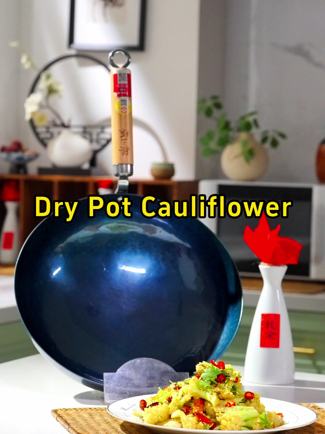 Dry Pot Cauliflower#Handmade #traditional #healthy #Zhensanhuan #cooking #wok #motherhood