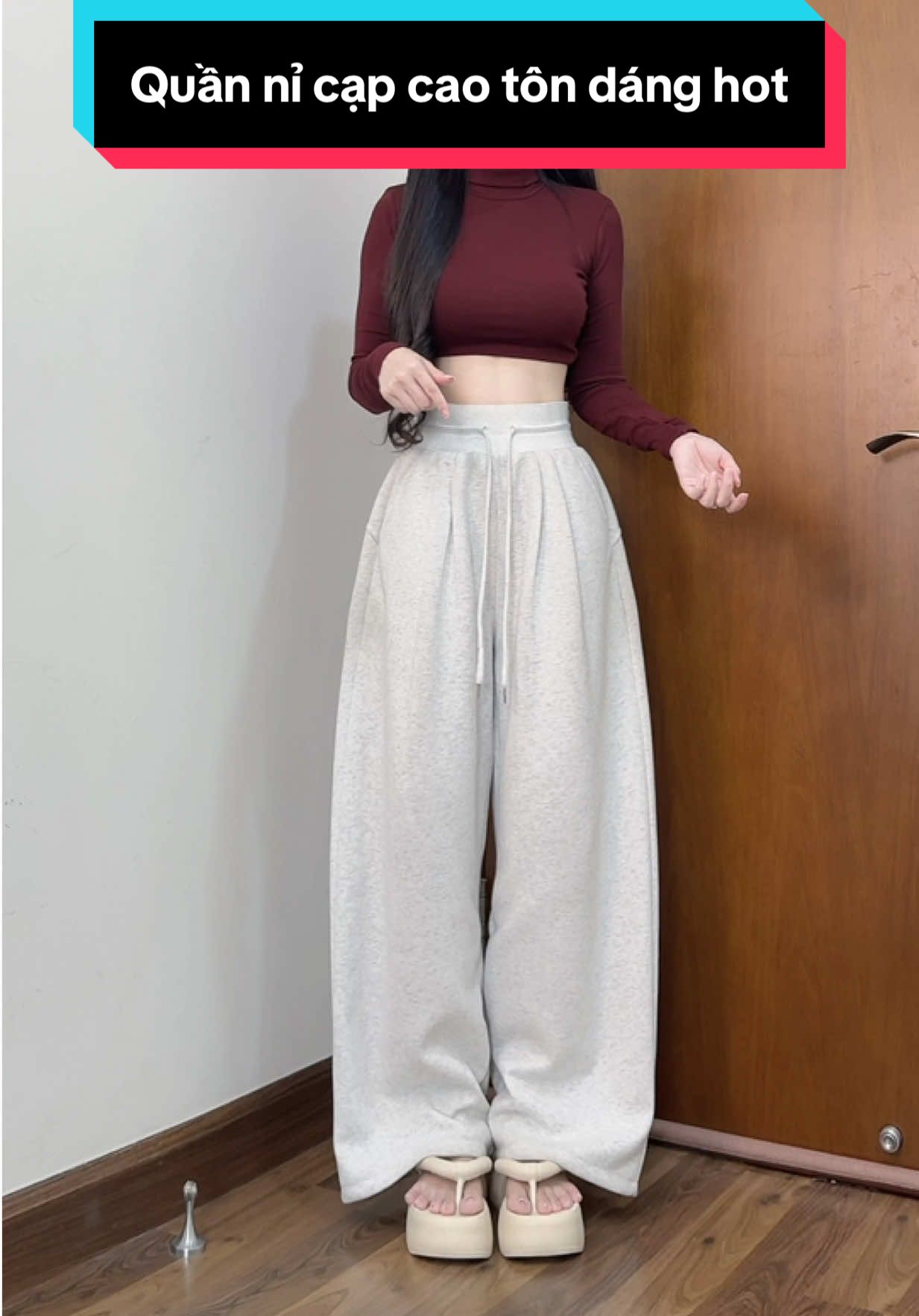 Quần nỉ cạp cao siu tôn dáng hott #N #phanhriviuuu #thoitrangnu #outfitideas #xuhuong 