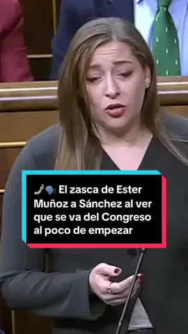 La portavoz del PP, Ester Muñoz, lanz0 un d4rdo al presidente Pedro Sánchez, quien abandonó el hemiciclo poco después de iniciarse la sesión.  Muñoz cuestionó la presencia y el compromiso del presidente, ironizando sobre si su agenda incluía grabar vídeos para redes sociales. #estermuñoz #pedrosanchez #españa #congreso