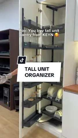 Cantik kan kalau ada pantry satu macam ni kat dapur tuu😍 #tallunitrack #kitchenorganizer #keyngroup #foryoupage #fyp 